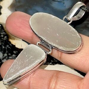 Pearly White Selenite Pendant 2 1/2”